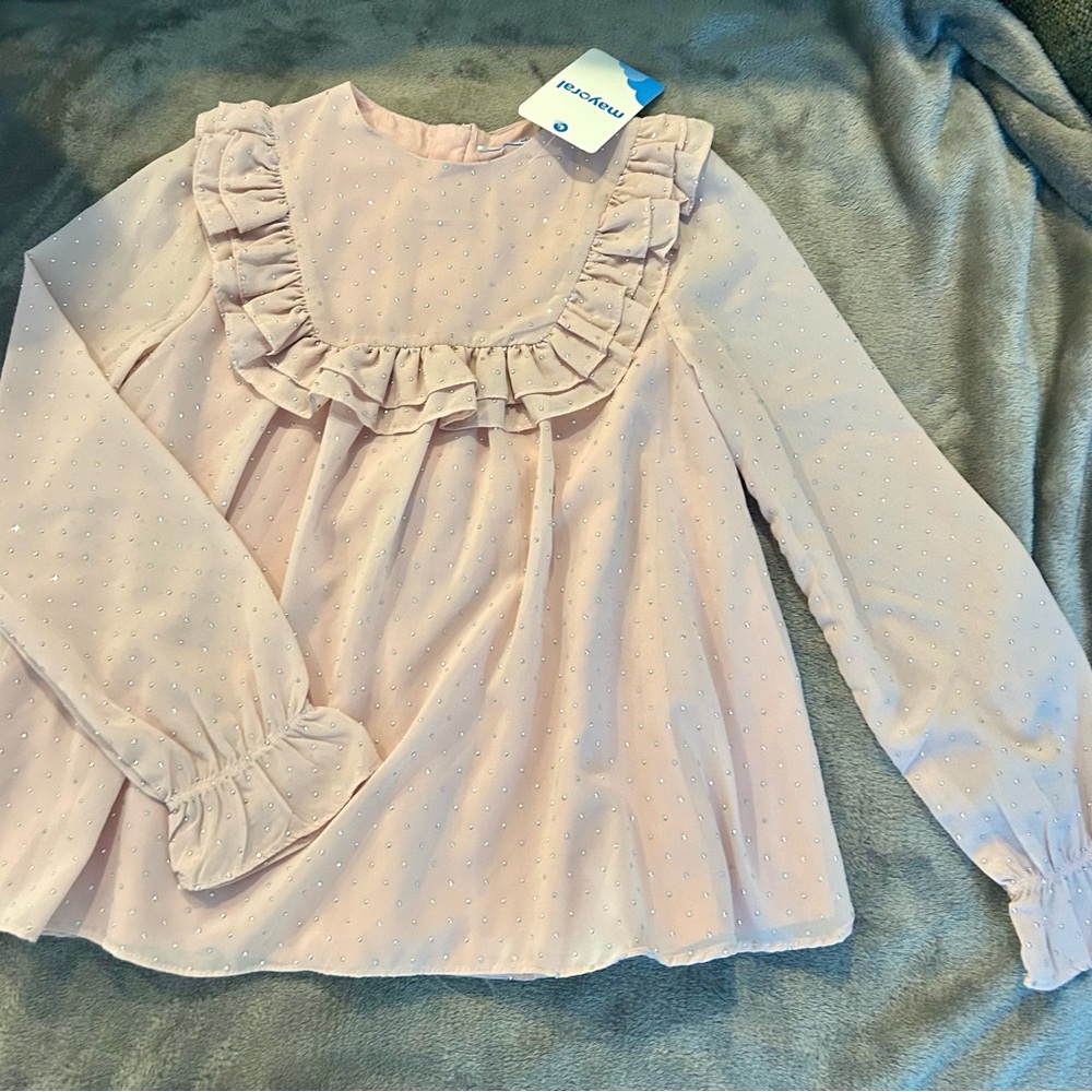 Mayoral Light pink sparkle blouse-new with tags